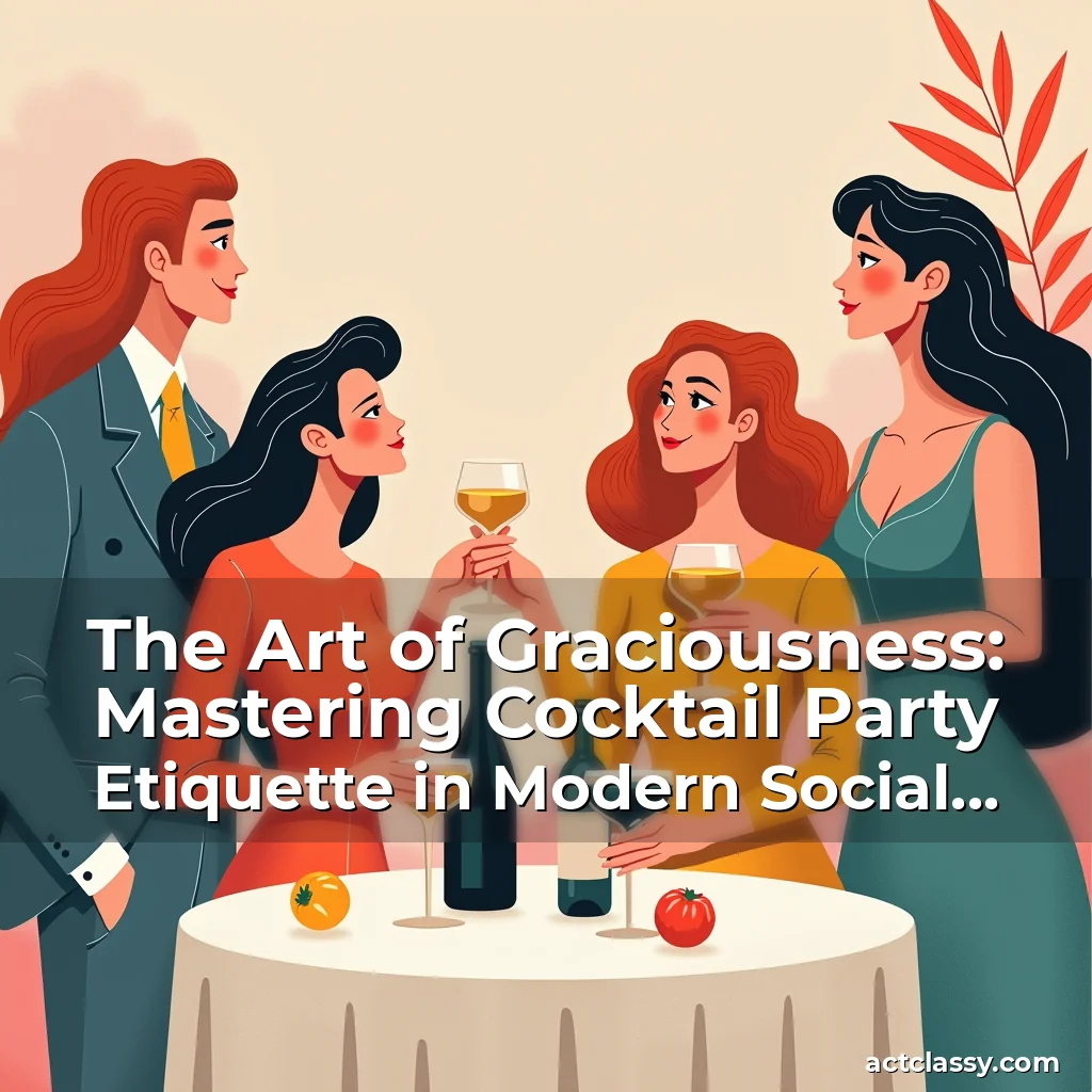 Artistic representation for The Art of Graciousness: Mastering Cocktail Party Etiquette in Modern Social Circles