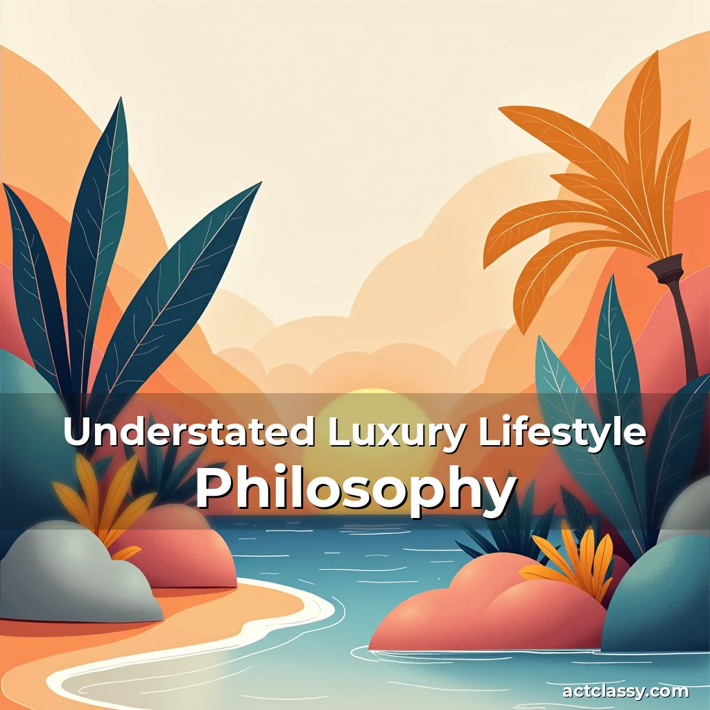 Artistic representation for Understated Luxury Lifestyle Philosophy