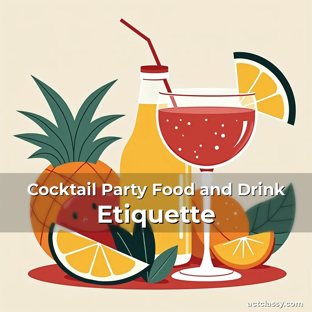 Artistic representation for Cocktail Party Food and Drink Etiquette
