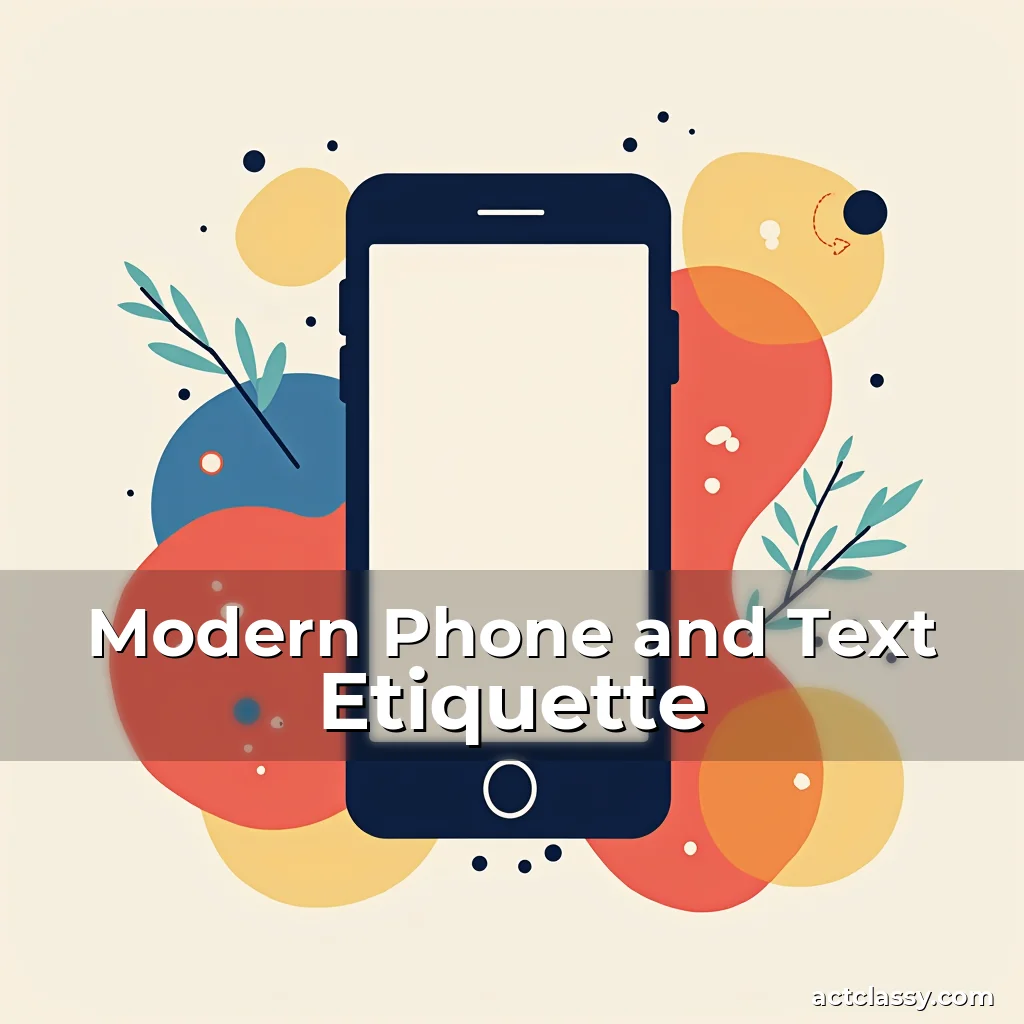 Artistic representation for Modern Phone and Text Etiquette