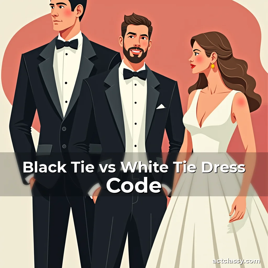 Artistic representation for Black Tie vs White Tie Dress Code