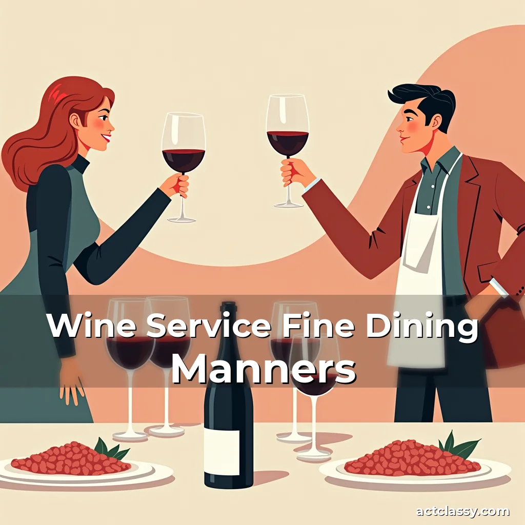 Artistic representation for Wine Service Fine Dining Manners