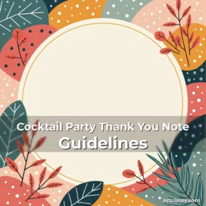 Artistic representation for Cocktail Party Thank You Note Guidelines