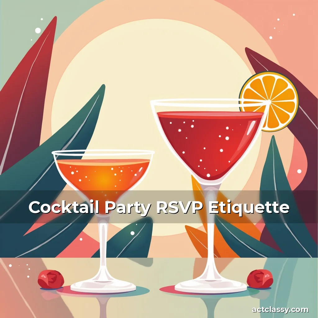 Artistic representation for Cocktail Party RSVP Etiquette