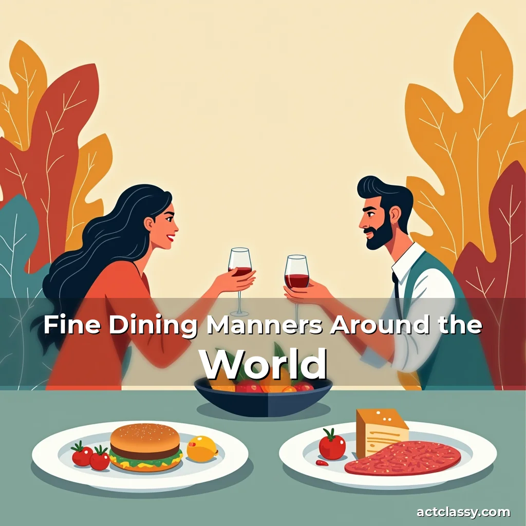 Artistic representation for Fine Dining Manners Around the World