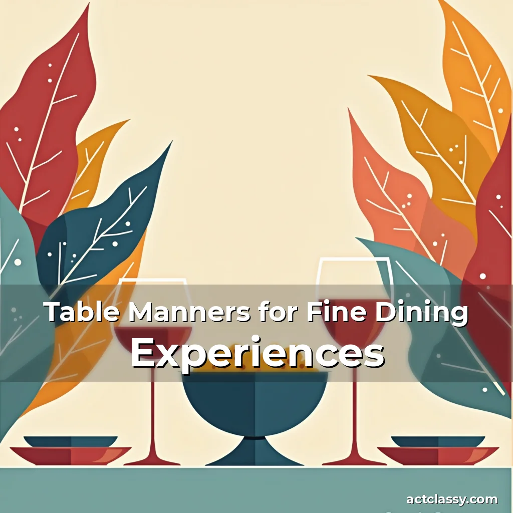 Artistic representation for Table Manners for Fine Dining Experiences