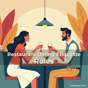 Artistic representation for Restaurant Dining Etiquette Rules