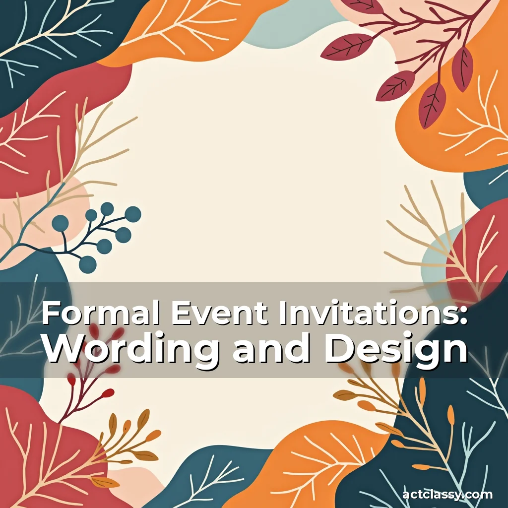 Artistic representation for Formal Event Invitations: Wording and Design