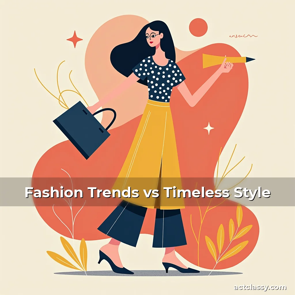Artistic representation for Fashion Trends vs Timeless Style