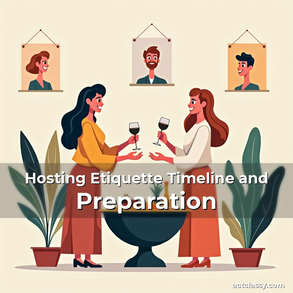 Artistic representation for Hosting Etiquette Timeline and Preparation