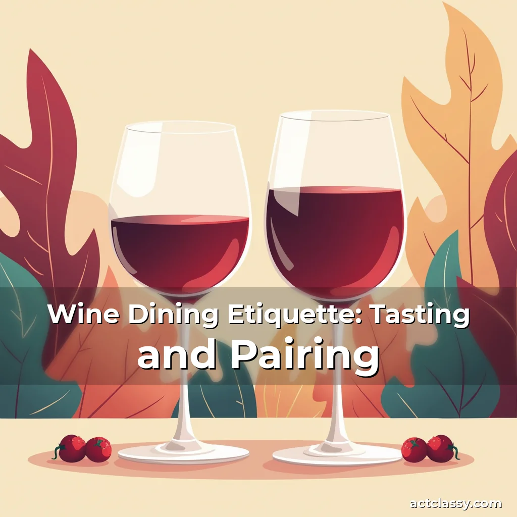 Artistic representation for Wine Dining Etiquette: Tasting and Pairing
