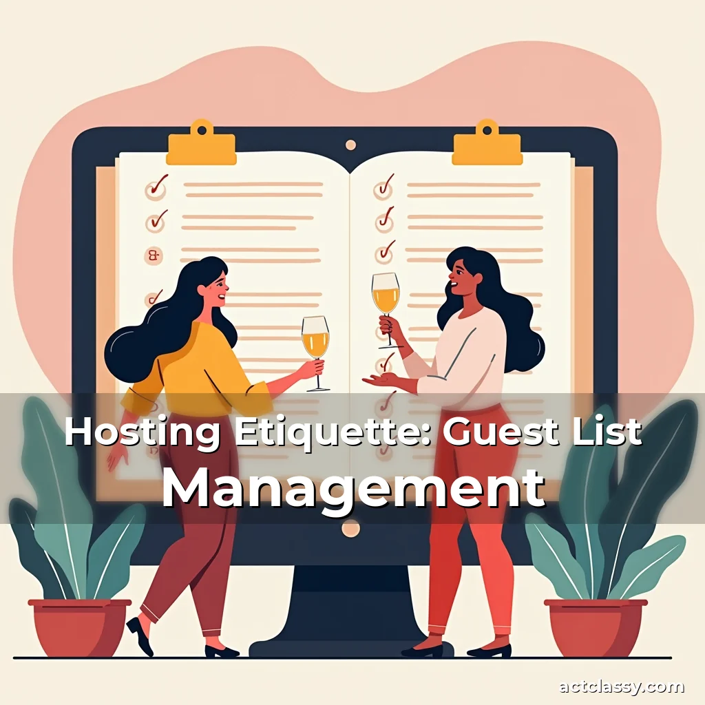 Artistic representation for Hosting Etiquette: Guest List Management
