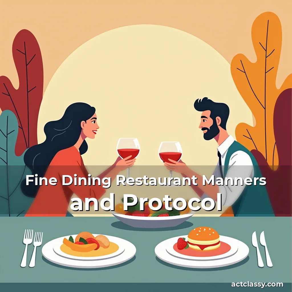 Artistic representation for Fine Dining Restaurant Manners and Protocol